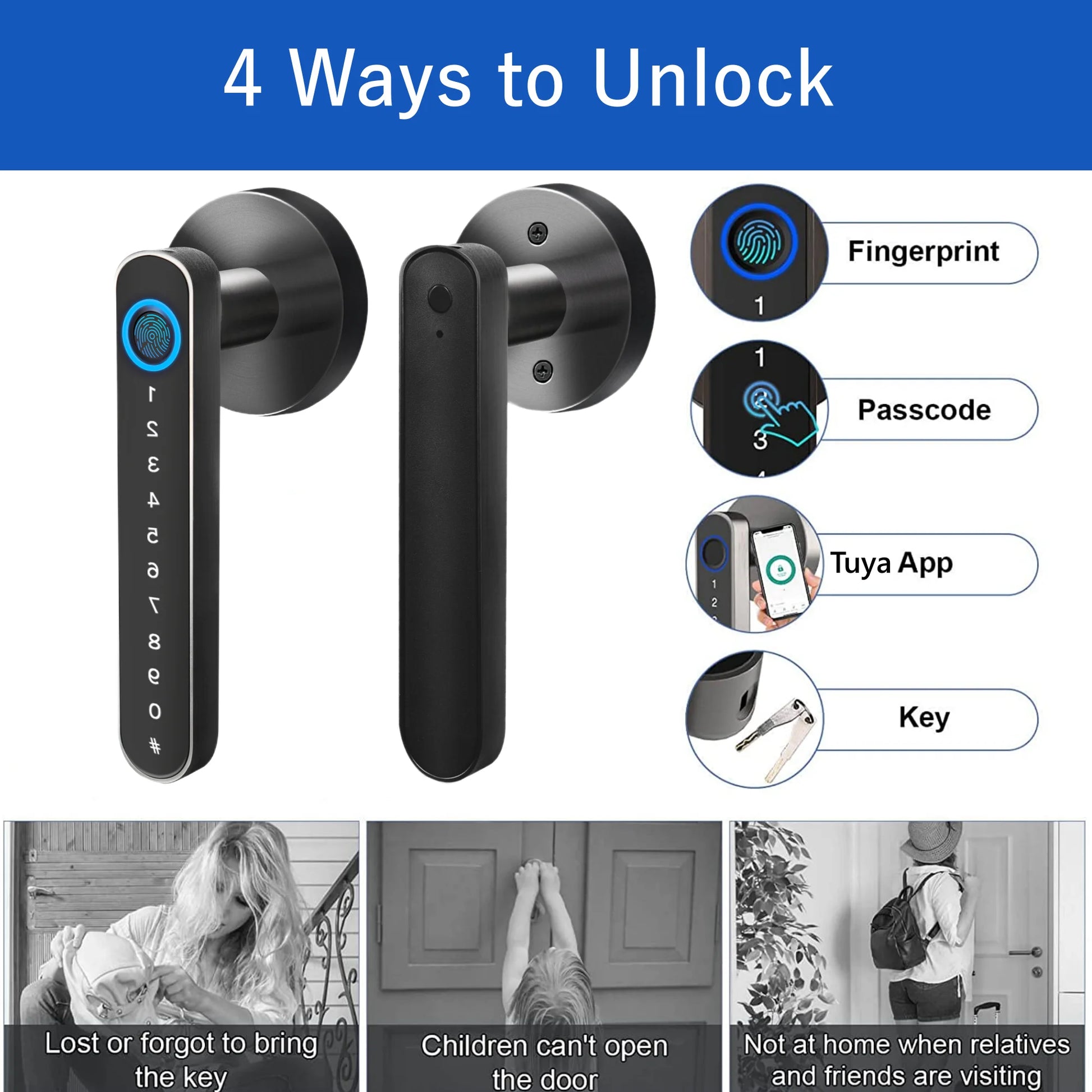 Fingerprint Door Lock with Tuya App Support