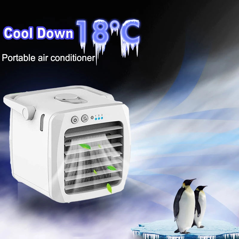 Mini Portable Cooler Air Conditioner Fan Summer Quick Easy Cooling Air Conditioner Air Cooler Fan USB Air Conditioning for Room